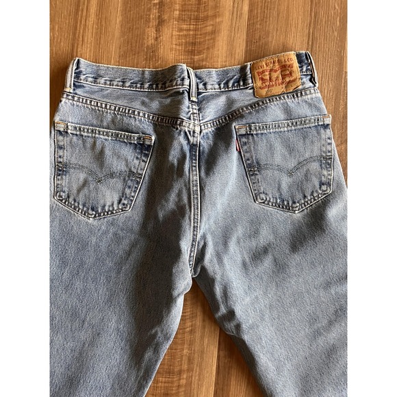 Levis Jeans Mens 36x30 Light Wash Blue Denim Straight Leg Classic Red Tab - Picture 2 of 5